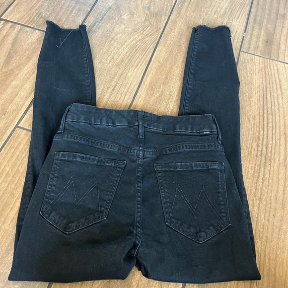 Mother the pixie ankle fray in not guilty black jean size 26 - Picture 3 of 6